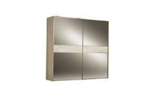 2 SLIDING MIRROR DOORS WARDROBE CLEAR MIRROR / ONYX INSERT ART. 1