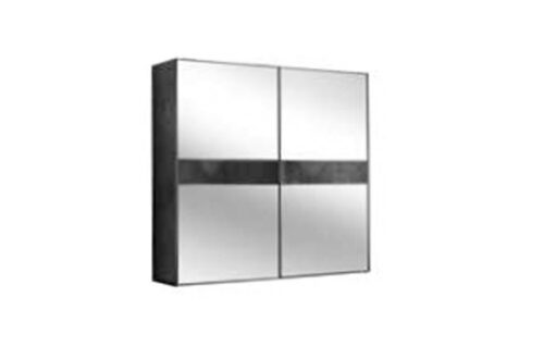 ARMADIO SCORREVOLE - 2 SLIDING MIRROR DOORS WARDROBE CLEAR MIRRORS / SYCAMORE INSERT ART. 1