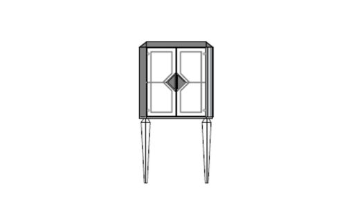 Small 2 Doors Cabinet With Glass Doors