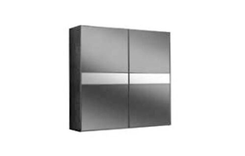 ARMADIO SCORREVOLE - 2 SLIDING MIRROR DOORS WARDROBE SMOKE MIRRORS / CLEAR INSERT ART. 2