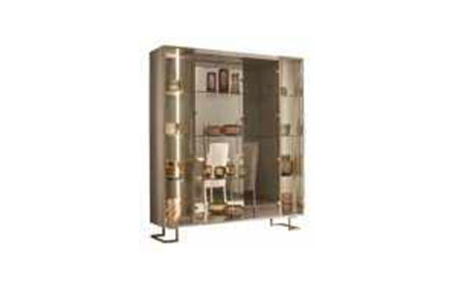 4 DOORS CABINET WITH GLASS SHELVES