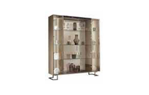 4 DOORS CABINET WITH GLASS SHELVES