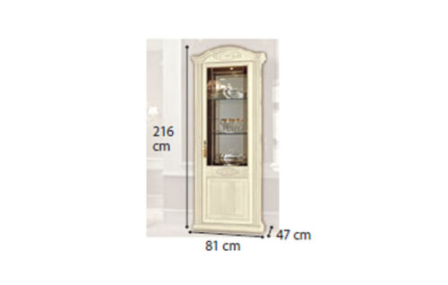1 Door vitrine w/1 light