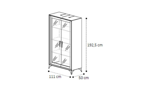 2 door vitrine