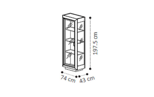 1 door vitrine