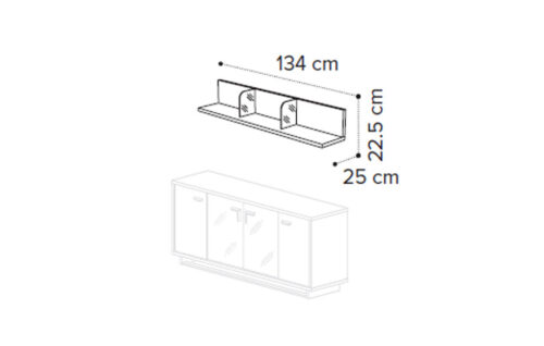 L-shaped shelf