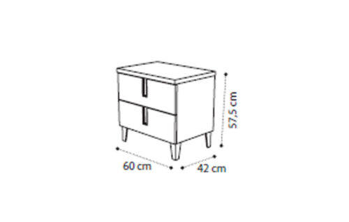 Mini night table 2 drawers