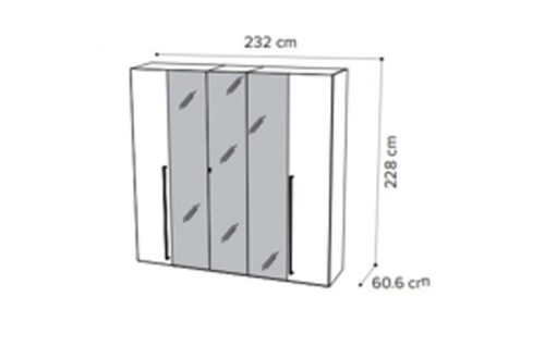 5 glass door wardrobe