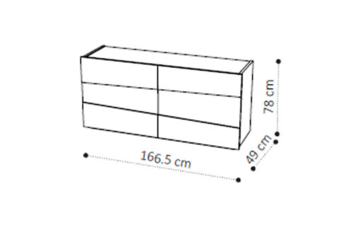 Double dresser 6 drawers