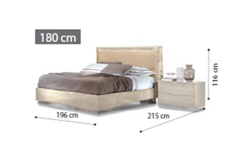 ROMBI bed 180 with led with Luna storage