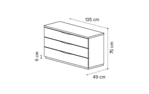 Single dresser 3 drawers