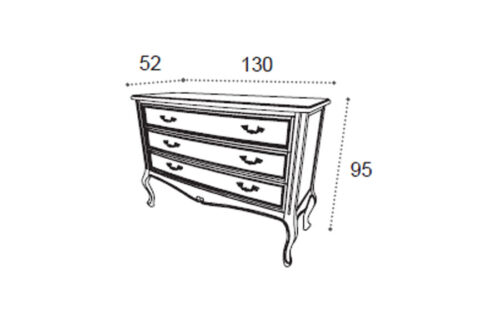Single dresser 3 drawers
