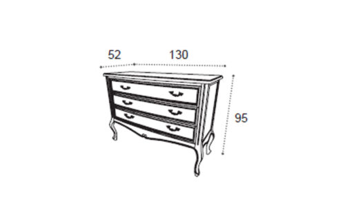 Single dresser 3 drawers