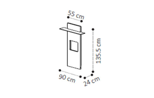 TV wall panel with led light and glass shelf