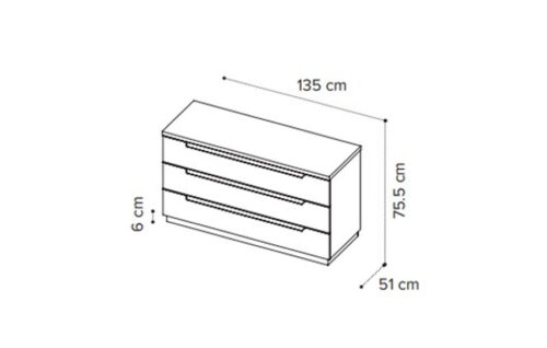 Single dresser 3 drawers