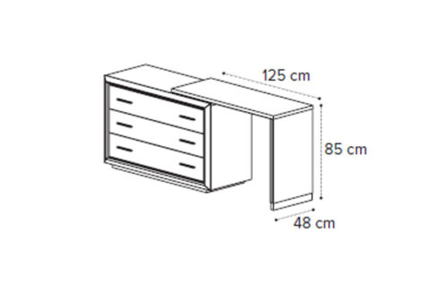 Toilette L w/single dresser