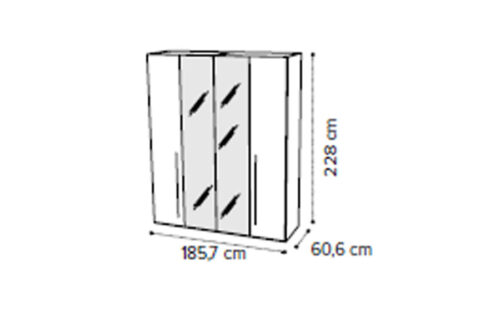 4 glass doors wardrobe