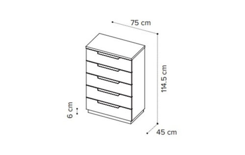5 drawers chest