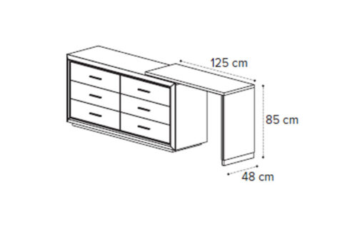 Toilette L w/double dresser