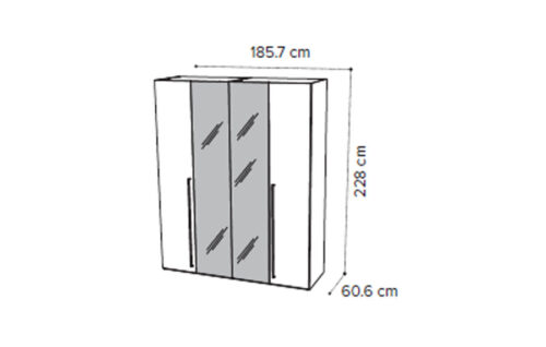 4 glass door wardrobe