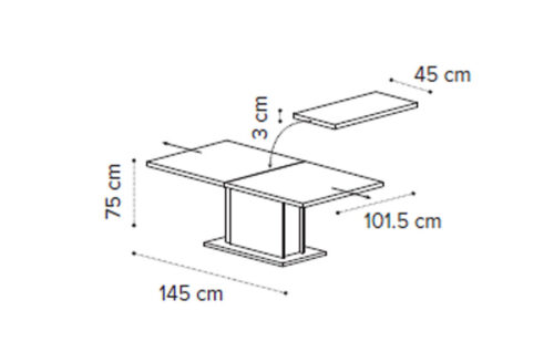 Dining table 145 cm