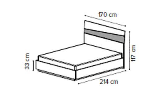 ALBA bed 160X200 with led