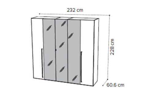 5 glass doors wardrobe