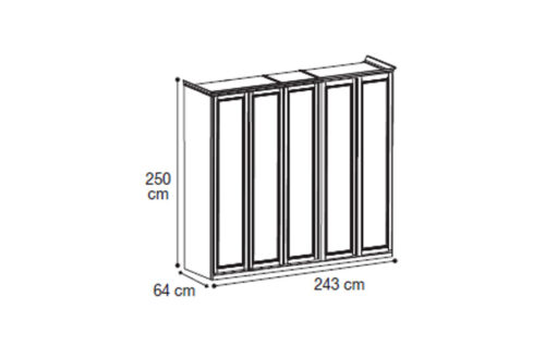 5 long-door wardrobe