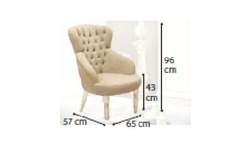 Capitonné ivory armchair