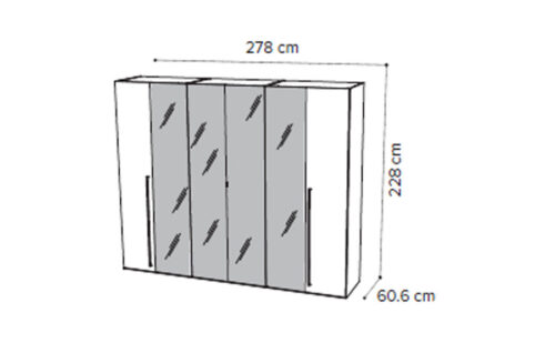 6 glass door wardrobe