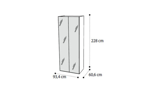 2 glass doors wardrobe