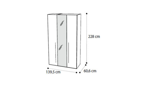 3 glass doors wardrobe