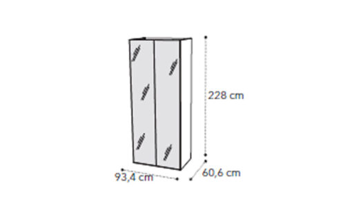 2 mirror door wardrobe
