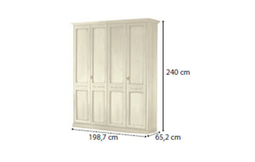 4 wooden door wardrobe