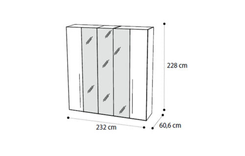 5 glass doors wardrobe