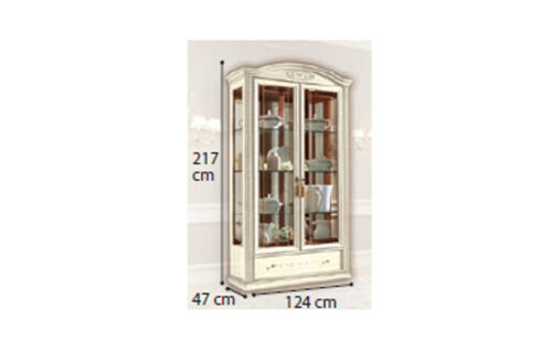2 Door vitrine w/2 light