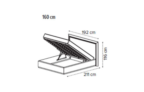 Legno Bed 160X200 w/storage frame