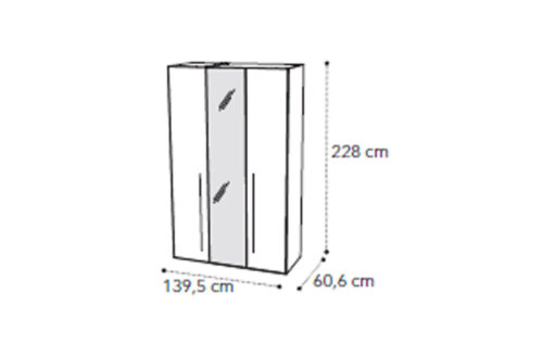 3 mirror door wardrobe