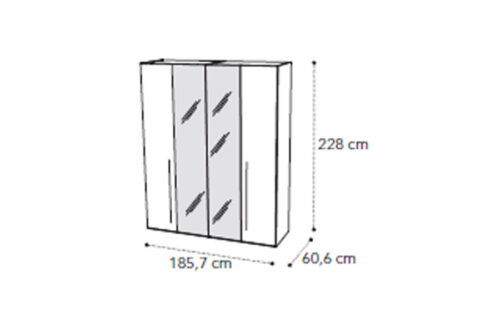 4 mirror door wardrobe
