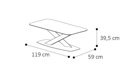 Coffee table KRYSTAL/ceramic top