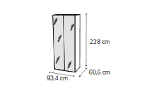 2 glass doors wardrobe