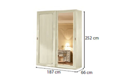 2 sliding door wardrobe “Piana” with “Specchio” door