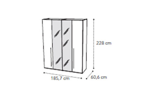 4 door glass doors wardrobe