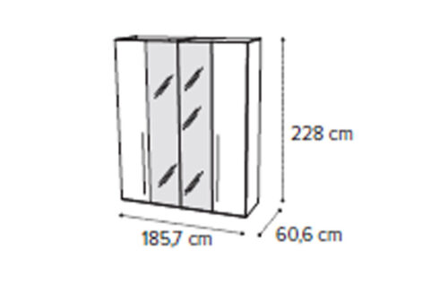 4 glass doors wardrobe