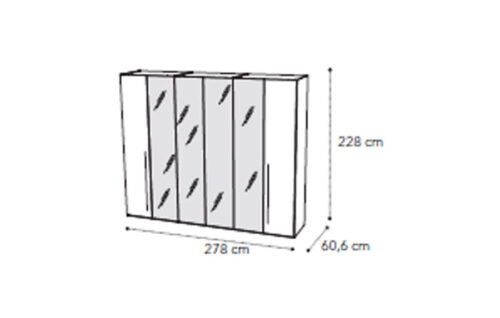 5 door glass doors wardrobe