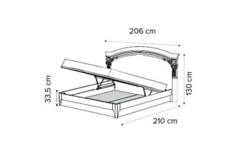 NABUCCO bed 160 w/ring and storage + frame 160X200