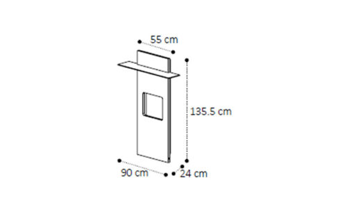 TV wall panel with led light and glass shelf