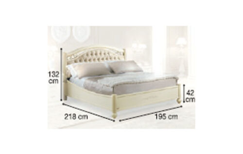 Bed capitonné avorio with ring 180