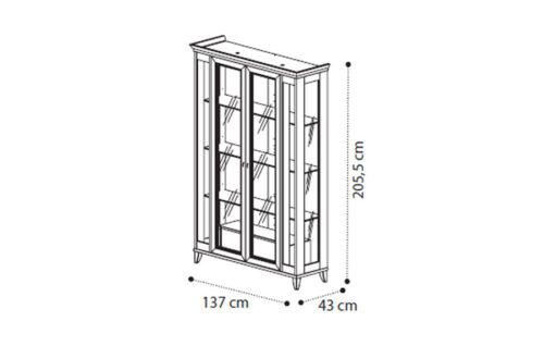 CURIO CABINET, BAR UNIT With 2 LED light
