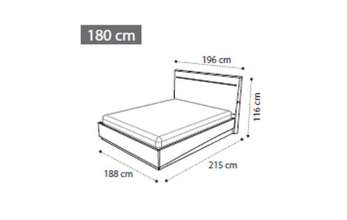 LEGNO bed with Luna storage 180